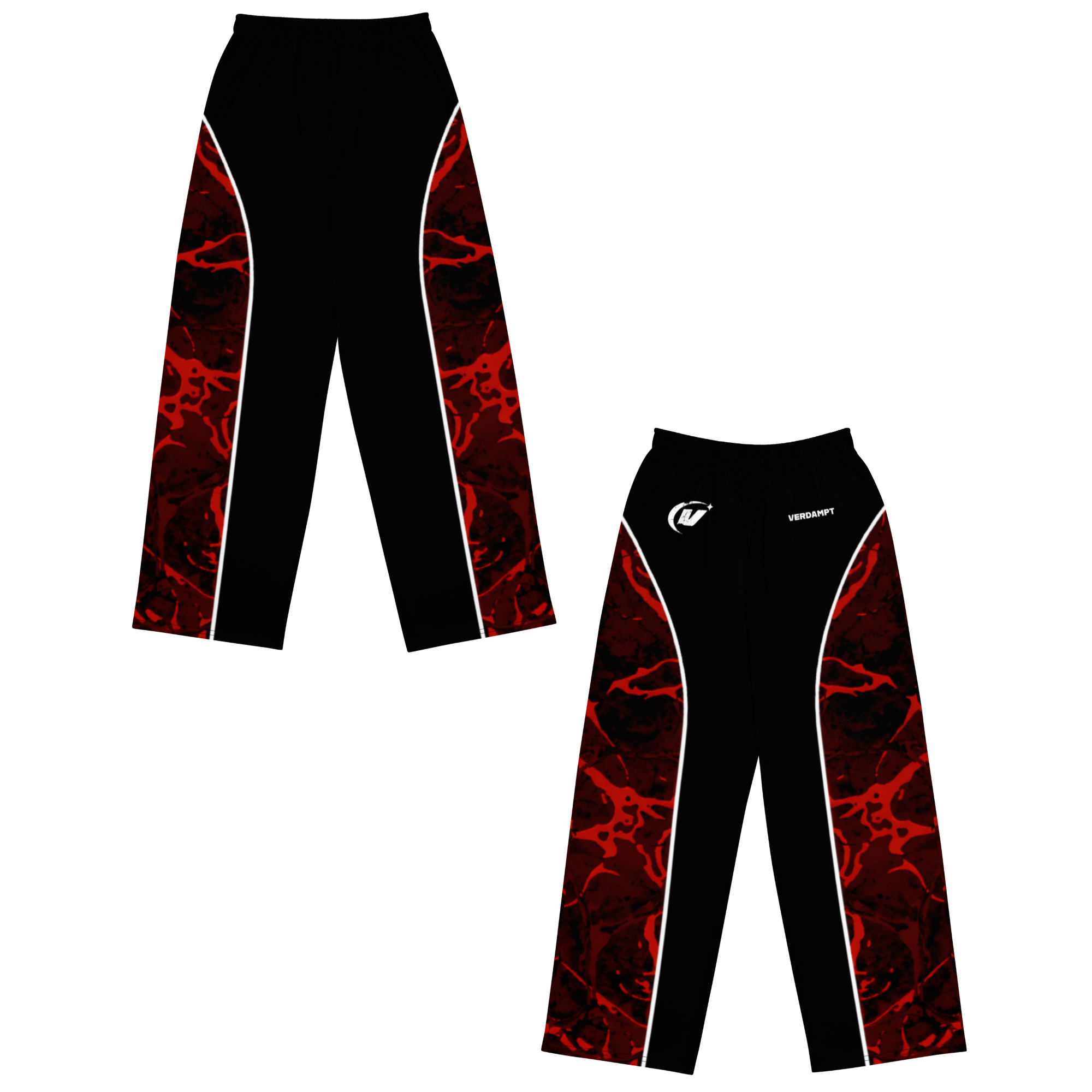 Red Special Camo wide-leg pants