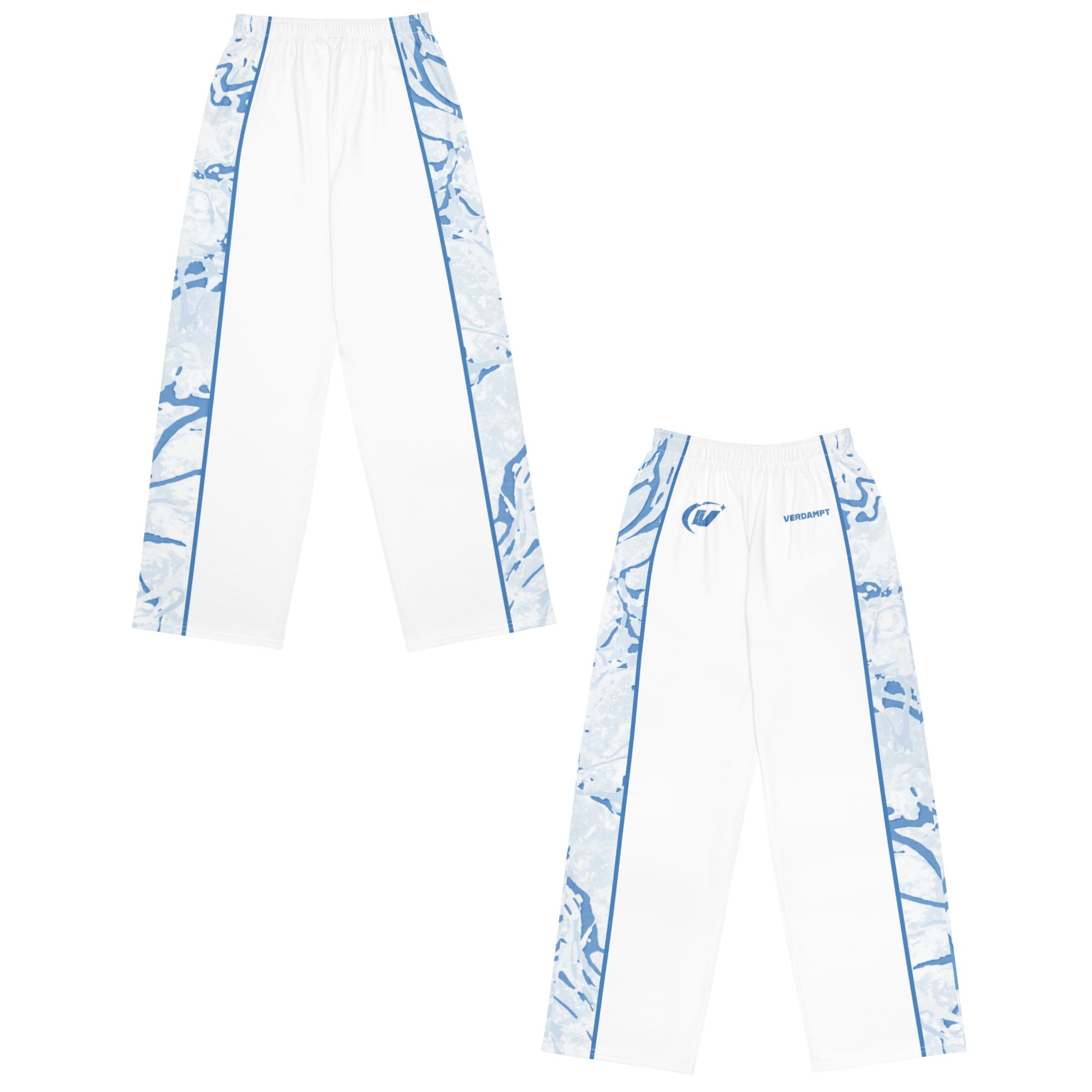 Blue Special Camo wide-leg pants