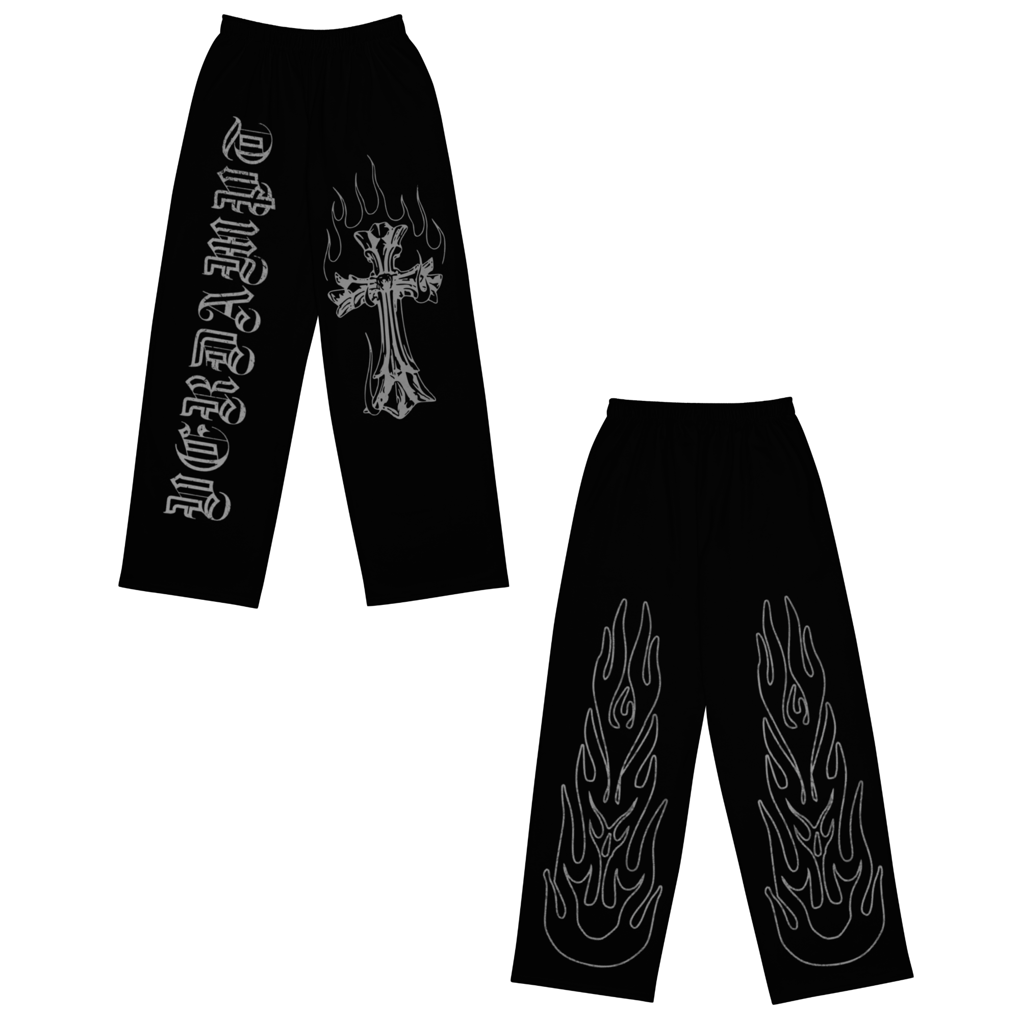 Flaming Cross wide-leg pants