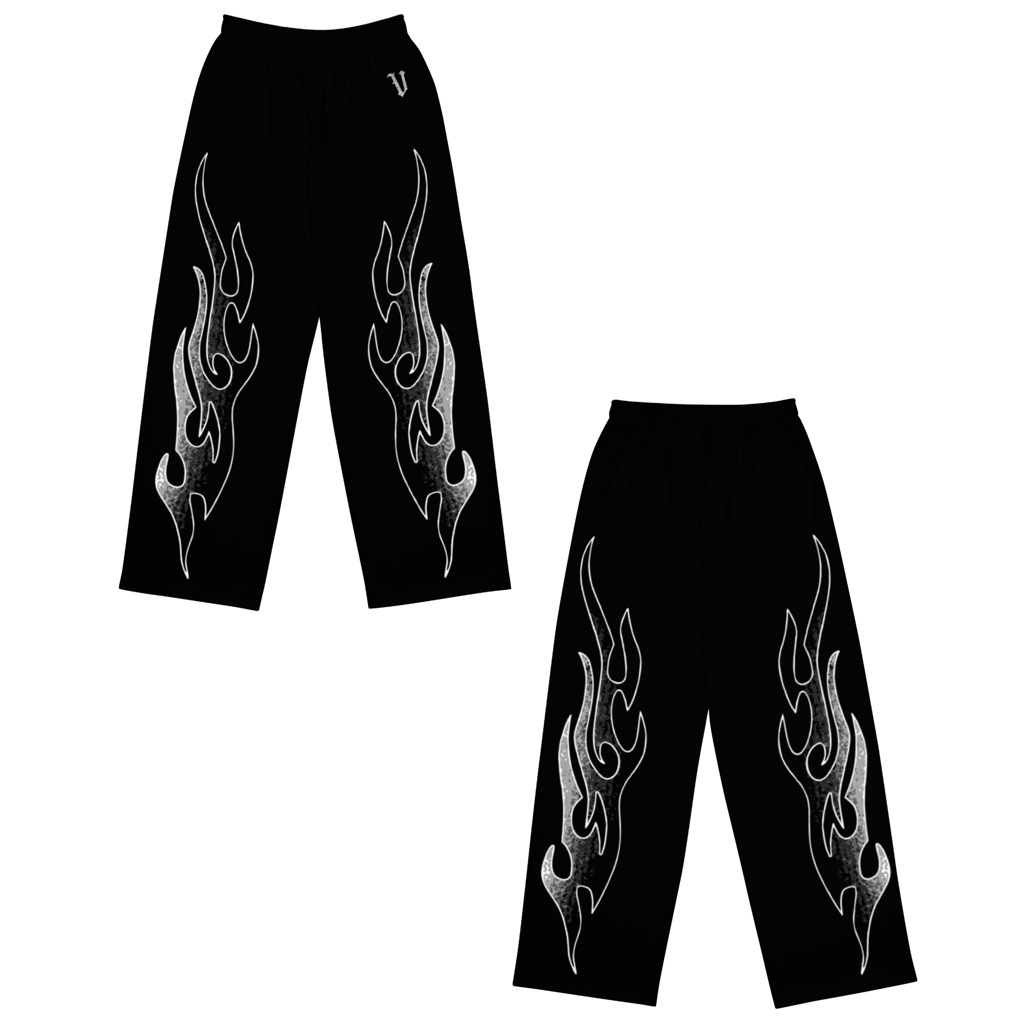 Faded Flames wide-leg pants