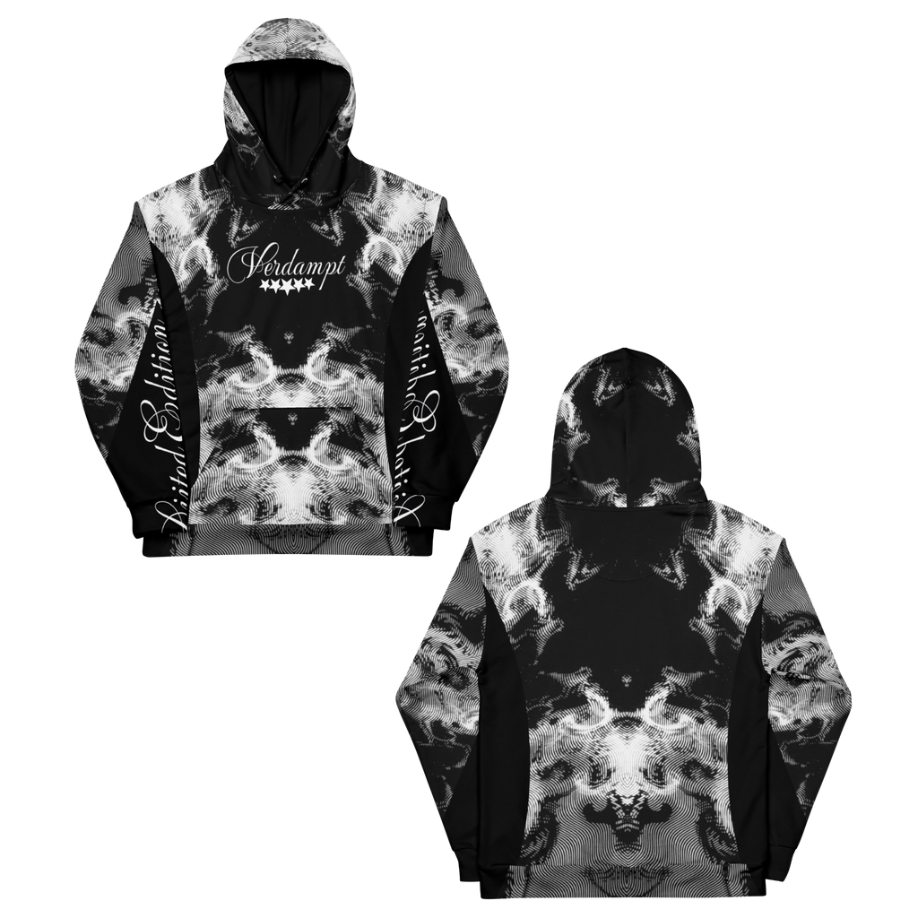 Abyss White pattern Cotton hoodie